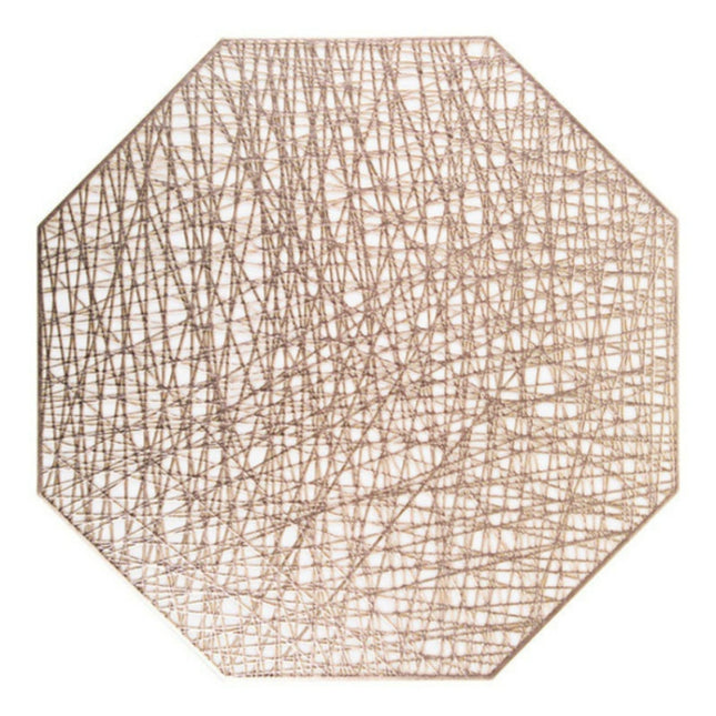 Pastoral Octagonal PVC Insulated Placemat Creative Hollow Placemat Household Table Decoration