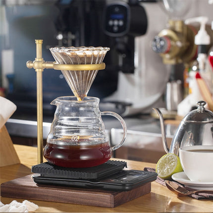 Wood Base Hand Coffee Filter Holder Adjustable Filter Holder