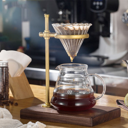 Wood Base Hand Coffee Filter Holder Adjustable Filter Holder