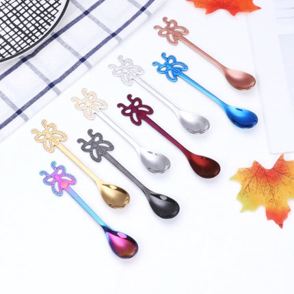Multicolor Stainless Steel Butterfly Coffee Spoon Fruit Cold Drink Ice Cream Dessert Tea Spoon - DealBuddy