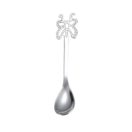 Multicolor Stainless Steel Butterfly Coffee Spoon Fruit Cold Drink Ice Cream Dessert Tea Spoon - DealBuddy
