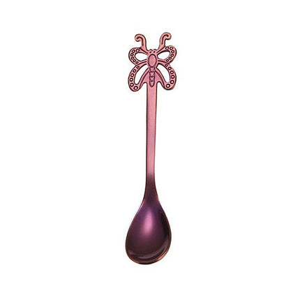 Multicolor Stainless Steel Butterfly Coffee Spoon Fruit Cold Drink Ice Cream Dessert Tea Spoon - DealBuddy