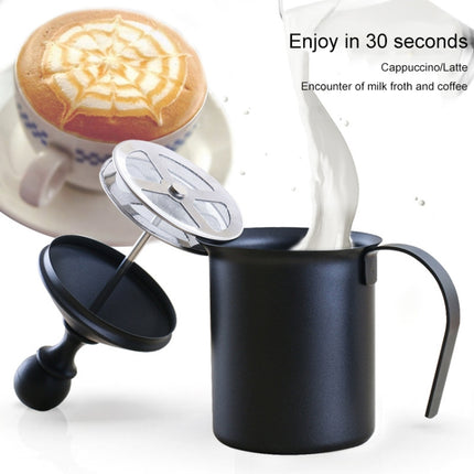 Pump Creamer Stainless Steel Double Mesh Manual Coffee Milk Foam Frothing Pitcher Froth Pump Foamer Cup