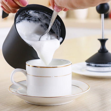 Pump Creamer Stainless Steel Double Mesh Manual Coffee Milk Foam Frothing Pitcher Froth Pump Foamer Cup