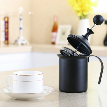 Pump Creamer Stainless Steel Double Mesh Manual Coffee Milk Foam Frothing Pitcher Froth Pump Foamer Cup