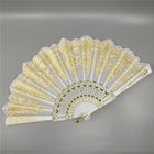 Spain Style Plastic Folding Fan Peacock Lace Fan Ladies Dance Gilding Fan
