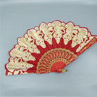 Spain Style Plastic Folding Fan Peacock Lace Fan Ladies Dance Gilding Fan