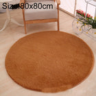 KSolid Round Carpet Soft Fleece Mat Anti-Slip Area Rug Kids Bedroom Door Mats
