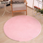 KSolid Round Carpet Soft Fleece Mat Anti-Slip Area Rug Kids Bedroom Door Mats