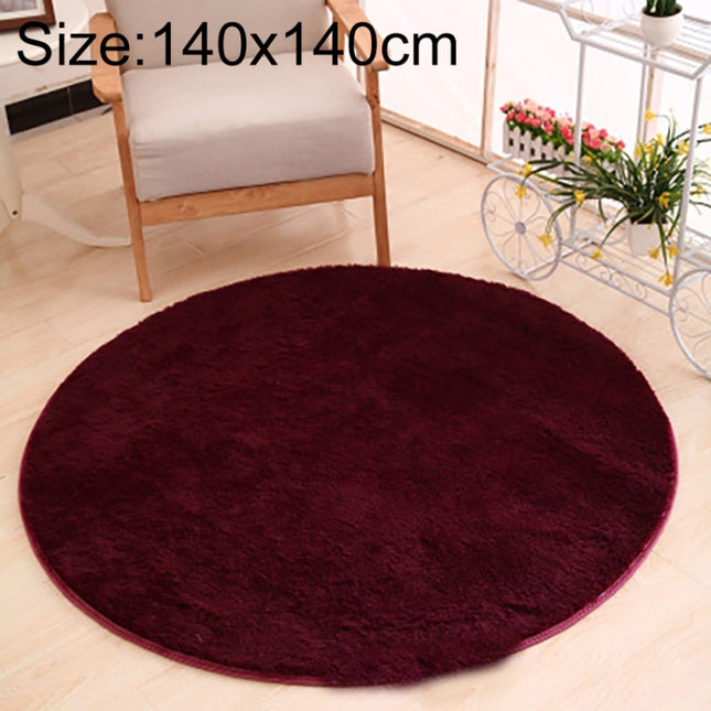 KSolid Round Carpet Soft Fleece Mat Anti-Slip Area Rug Kids Bedroom Door Mats