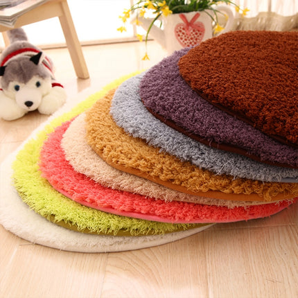 Faux Fur Rug Anti-slip Solid Bath Carpet Kids Room Door Mats Oval  Bedroom Living Room Rugs, 40x60cm, 50x80cm, 60x90cm, 60x120cm, 80x120cm, 80x160cm