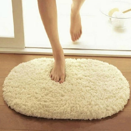 Faux Fur Rug Anti-slip Solid Bath Carpet Kids Room Door Mats Oval  Bedroom Living Room Rugs, 40x60cm, 50x80cm, 60x90cm, 60x120cm, 80x120cm, 80x160cm