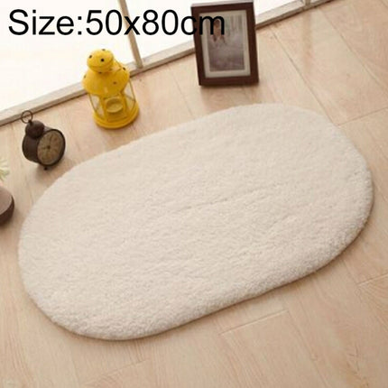 Faux Fur Rug Anti-slip Solid Bath Carpet Kids Room Door Mats Oval  Bedroom Living Room Rugs, 40x60cm, 50x80cm, 60x90cm, 60x120cm, 80x120cm, 80x160cm