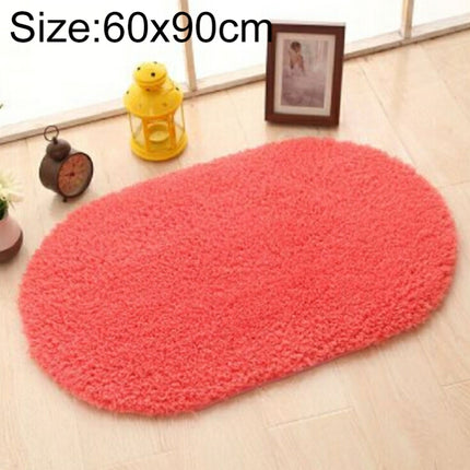 Faux Fur Rug Anti-slip Solid Bath Carpet Kids Room Door Mats Oval  Bedroom Living Room Rugs