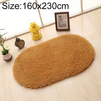 Faux Fur Rug Anti-slip Solid Bath Carpet Kids Room Door Mats Oval  Bedroom Living Room Rugs