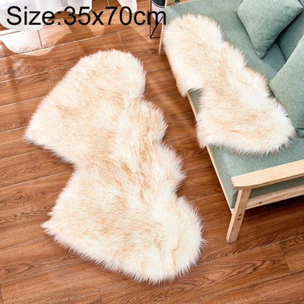 Creative Double Heart Imitation Wool Carpet Sofa Cushion Mat Plush Bedroom Living Room Floor Rugs, 35x70 cm, 60x120cm