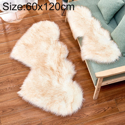 Creative Double Heart Imitation Wool Carpet Sofa Cushion Mat Plush Bedroom Living Room Floor Rugs, 35x70 cm, 60x120cm