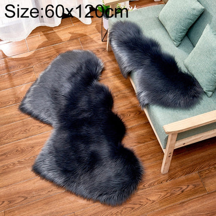 Creative Double Heart Imitation Wool Carpet Sofa Cushion Mat Plush Bedroom Living Room Floor Rugs, 35x70 cm, 60x120cm
