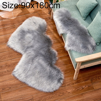 Creative Double Heart Imitation Wool Carpet Sofa Cushion Mat Plush Bedroom Living Room Floor Rugs