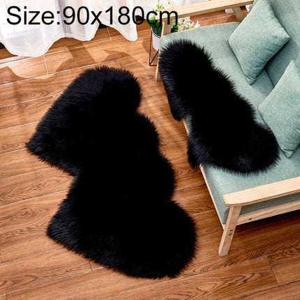 Creative Double Heart Imitation Wool Carpet Sofa Cushion Mat Plush Bedroom Living Room Floor Rugs