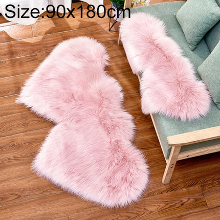 Creative Double Heart Imitation Wool Carpet Sofa Cushion Mat Plush Bedroom Living Room Floor Rugs
