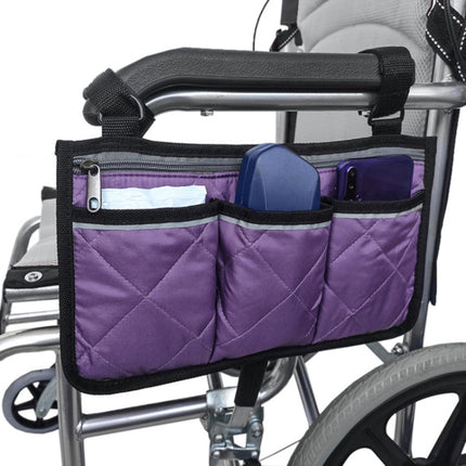 Walking Aid Wheelchair Armrest Side Storage Bag Car Storage Hanging Bag, Purple, Black, Brown, Red Wine, Dark Blue - DealBuddy