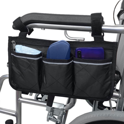 Walking Aid Wheelchair Armrest Side Storage Bag Car Storage Hanging Bag, Purple, Black, Brown, Red Wine, Dark Blue - DealBuddy