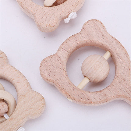 Baby Puzzle Early Education Hand Rattle Wooden Toy