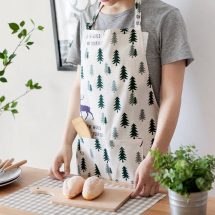 Nordic Style Cotton Linen Printing Apron - DealBuddy