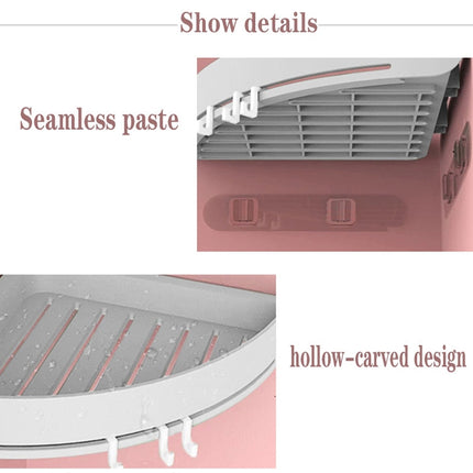 Bathroom Bath Rack Wall-mounted Punch-free Triangle Plastic Storage Basket