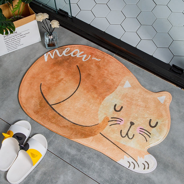 Cartoon Sleeping Cat Bath Mat Bathroom Carpets Toilet Anti-slip Floor Mat, 40X60CM, 60X90CM - DealBuddy