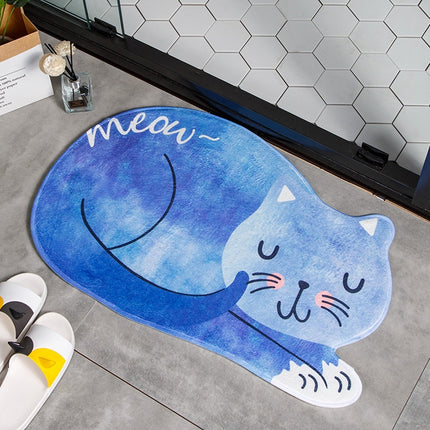 Cartoon Sleeping Cat Bath Mat Bathroom Carpets Toilet Anti-slip Floor Mat, 40X60CM, 60X90CM - DealBuddy