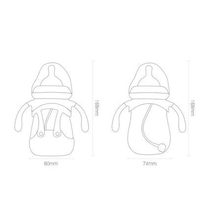 High Borosilicate Glass Baby Bottle with Silicone Sleeve