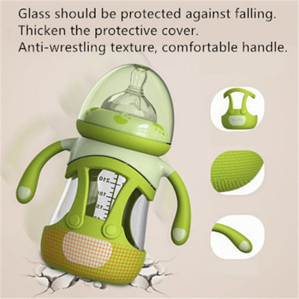 High Borosilicate Glass Baby Bottle with Silicone Sleeve