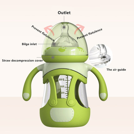 High Borosilicate Glass Baby Bottle with Silicone Sleeve