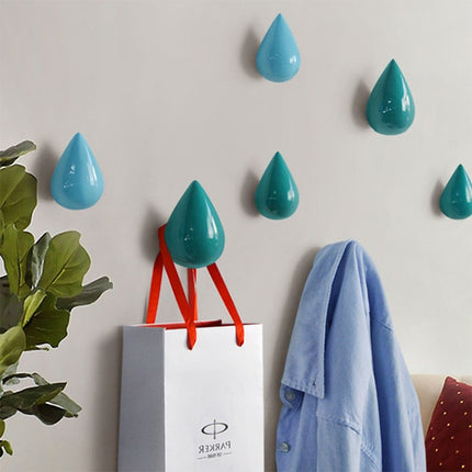 Creative Water Droplets Wall Hooks Home Decoration Resin Mural 3D Coat Hook Single Hooks Wall Hanger, Big Size, Small Size - DealBuddy