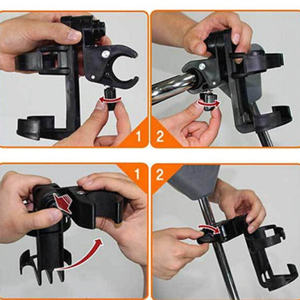 Rotatable Lockable Bicycle Bottle Cage Baby Stroller Bottle Holder Bicycle Water Bottle Holder