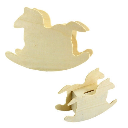 Lovely Child DIY Wooden Trojan Piggy Bank