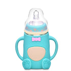 Baby Silicone Glass Bottles Drop-proof and Flatulence-proof Glass Baby Bottle