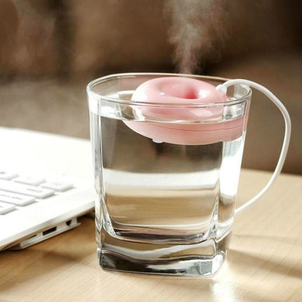 Donut Shape Mini USB Air Humidifier Aroma Diffuser Purifier, Donut Shape Blue, Donut Shape Pink, Donut Shape White - DealBuddy