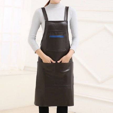 Waterproof Oil Proof Soft Leather Thick Wear-resistant Men and Women Overalls Apron - DealBuddy