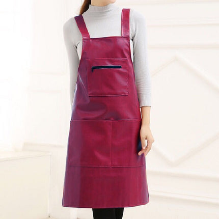 Waterproof Oil Proof Soft Leather Thick Wear-resistant Men and Women Overalls Apron - DealBuddy