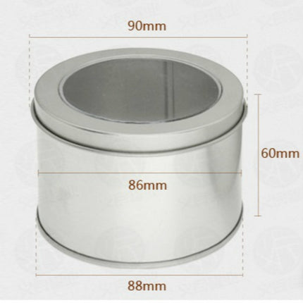 Deep Round Skylight Transparent Window Top Cover Tin Box Food Tea Can Baking Cake Box