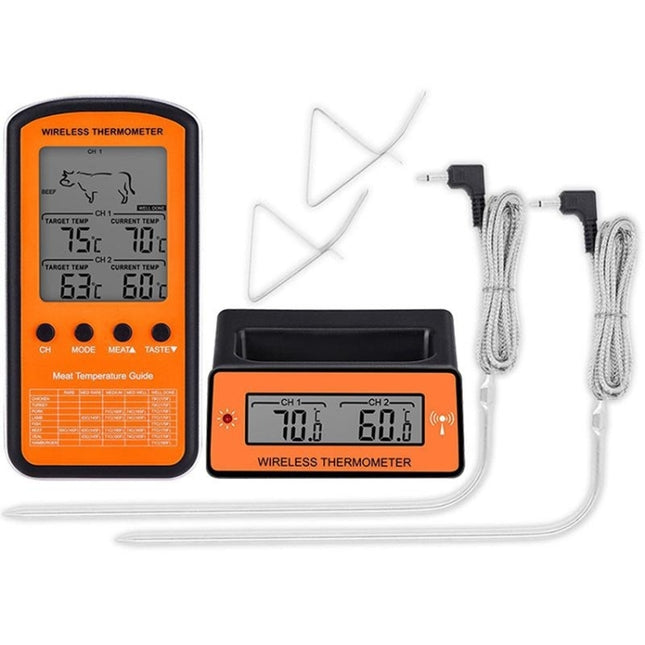 Wireless Remote BBQ Thermometer Dual Probe Digital Cooking Meat Food Oven Thermometer - DealBuddy