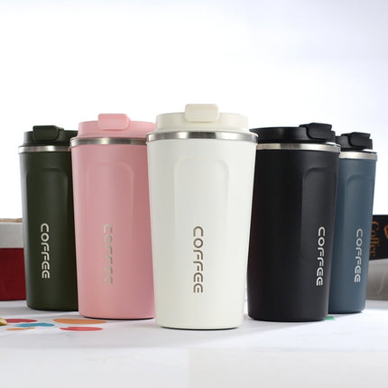 Smart Version Double Stainless steel 304 Coffee Mug Car Thermos Mug Travel Thermo Cup, 380ml White, 380ml Black, 380ml Green, 380ml Blue, 380ml Pink, 510ml White, 510ml Green, 510ml Blue, 510ml Pink, 510ml Black