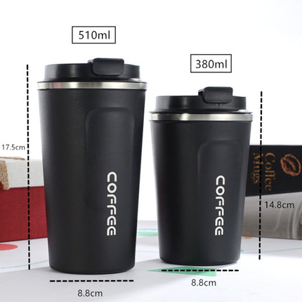 Smart Version Double Stainless steel 304 Coffee Mug Car Thermos Mug Travel Thermo Cup, 380ml White, 380ml Black, 380ml Green, 380ml Blue, 380ml Pink, 510ml White, 510ml Green, 510ml Blue, 510ml Pink, 510ml Black