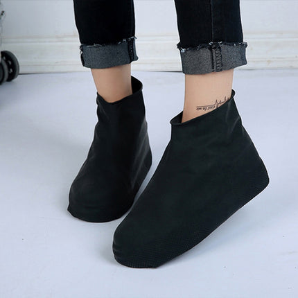 2 Pairs Waterproof Shoe Cover Raincoat Non-slip Reusable Silicone Insole Shoe Slip Rainshoes Cover