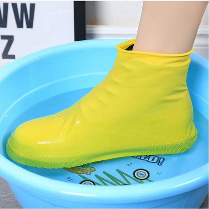 2 Pairs Waterproof Shoe Cover Raincoat Non-slip Reusable Silicone Insole Shoe Slip Rainshoes Cover