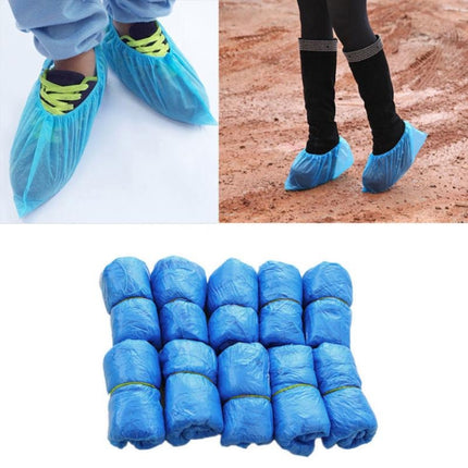 100 PCS Rainy Day Disposable Plastic CPE Thick Outdoor Shoe Cover