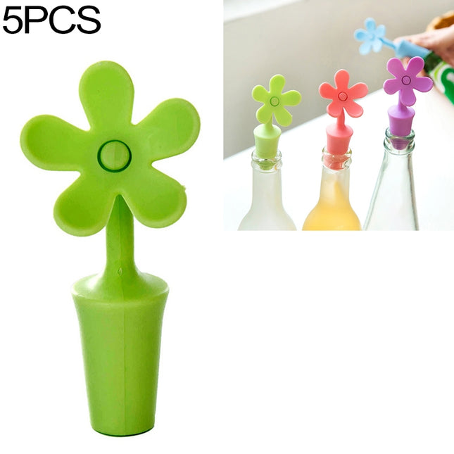 5 PCS Silicone Wine Stopper Flower Beer Stopper, 5 PCS Flower Shape(Green), 5 PCS Flower Shape(Purple), 5 PCS Flower Shape(Red), 5 PCS Flower Shape(Blue) - DealBuddy